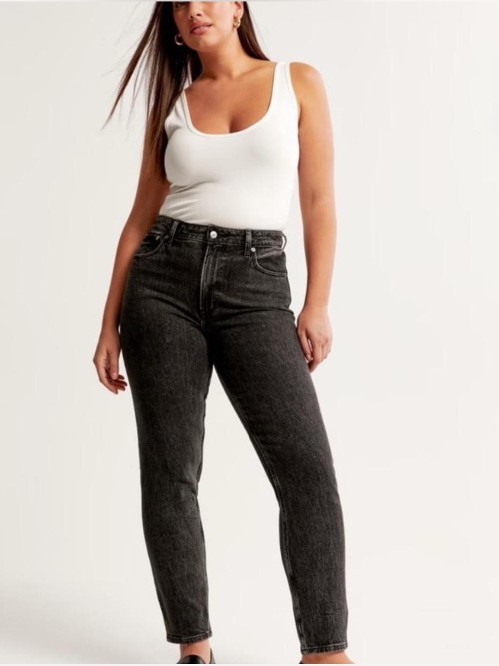 Abercrombie & Fitch The Mom High-Rise Curve Love Black Jeans